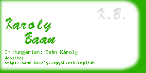 karoly baan business card